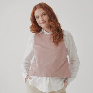 Modern Corduory Button Back Tank - Pale Mauve